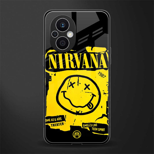 nirvana yellow back phone cover | glass case for oppo f21 pro 5g