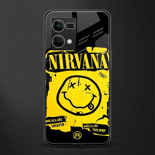 nirvana yellow back phone cover | glass case for oppo f21 pro 4g