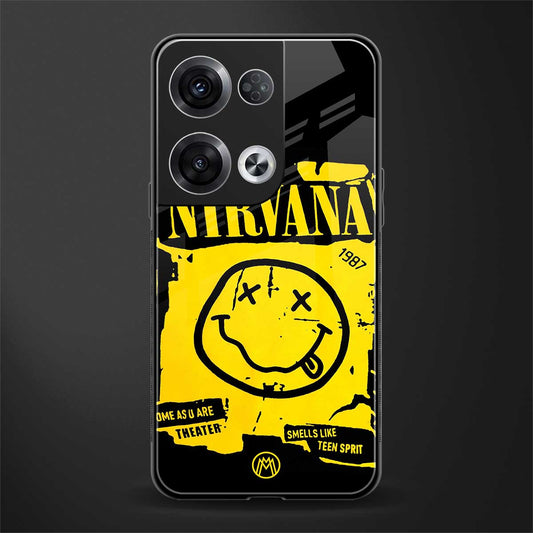 nirvana yellow back phone cover | glass case for oppo reno 8