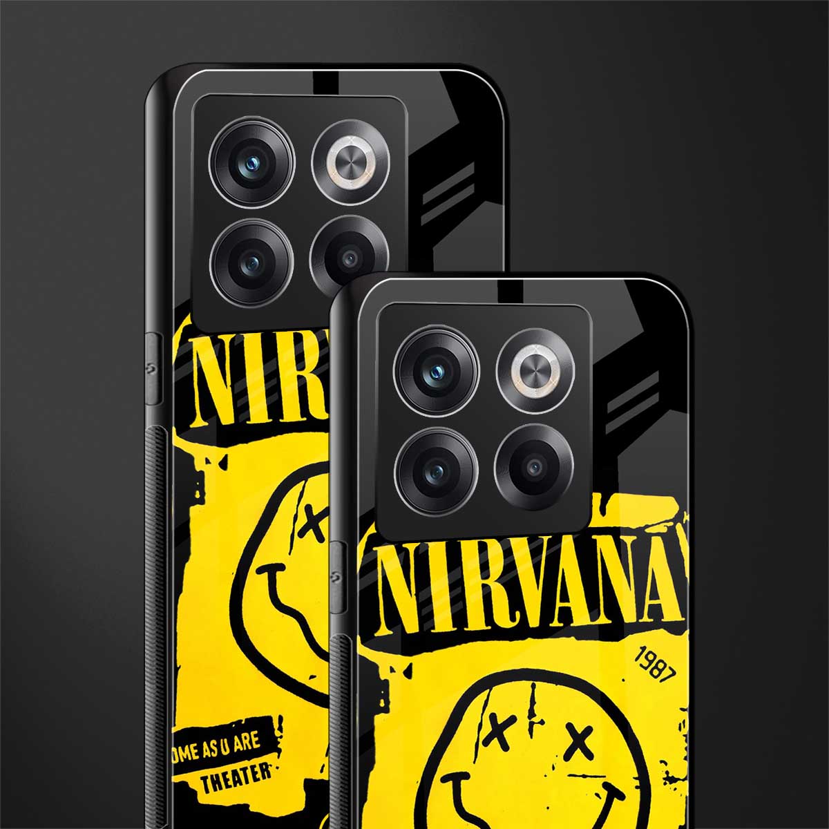 nirvana yellow back phone cover | glass case for oneplus 10t