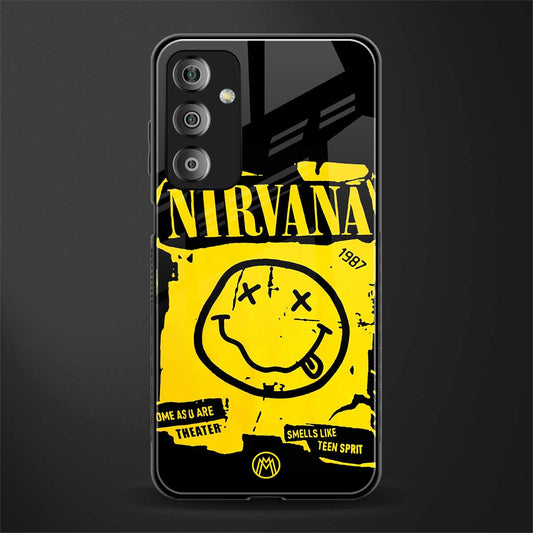nirvana yellow back phone cover | glass case for samsung galaxy f23 5g