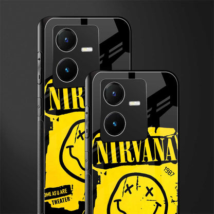 nirvana yellow back phone cover | glass case for vivo y22