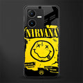 nirvana yellow back phone cover | glass case for vivo y22