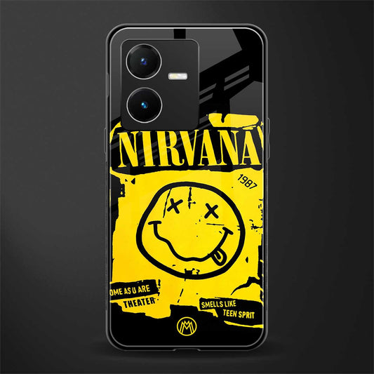 nirvana yellow back phone cover | glass case for vivo y22