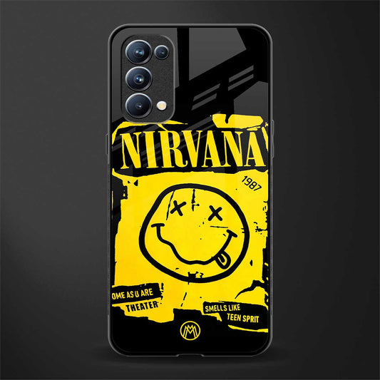 nirvana yellow back phone cover | glass case for oppo reno 5