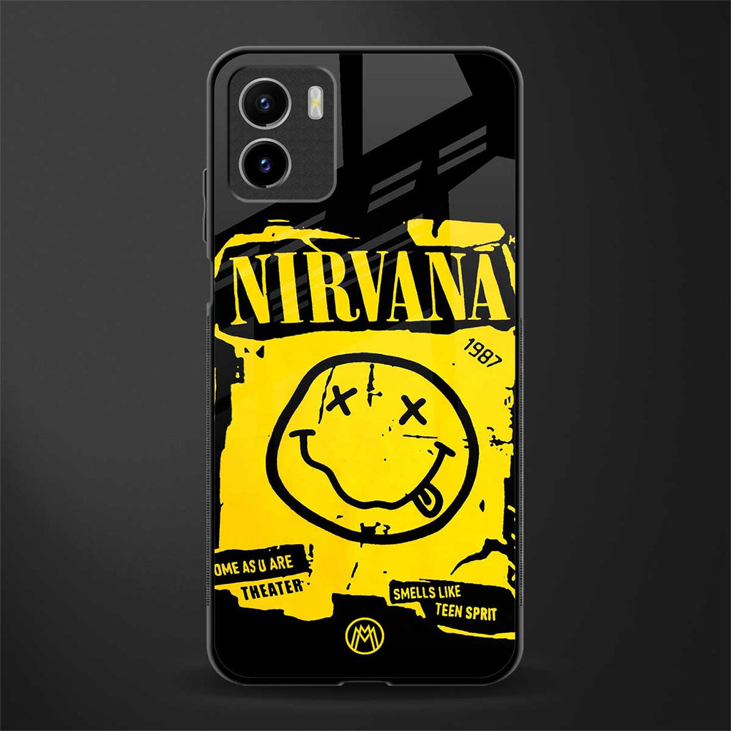 nirvana yellow back phone cover | glass case for vivo y72