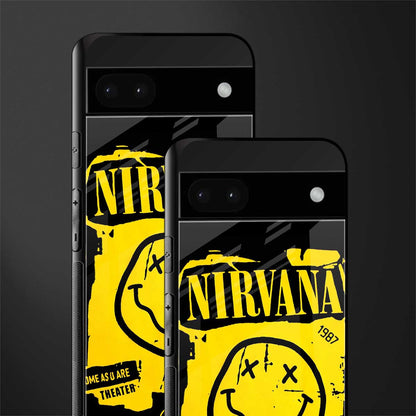 nirvana yellow back phone cover | glass case for google pixel 6a