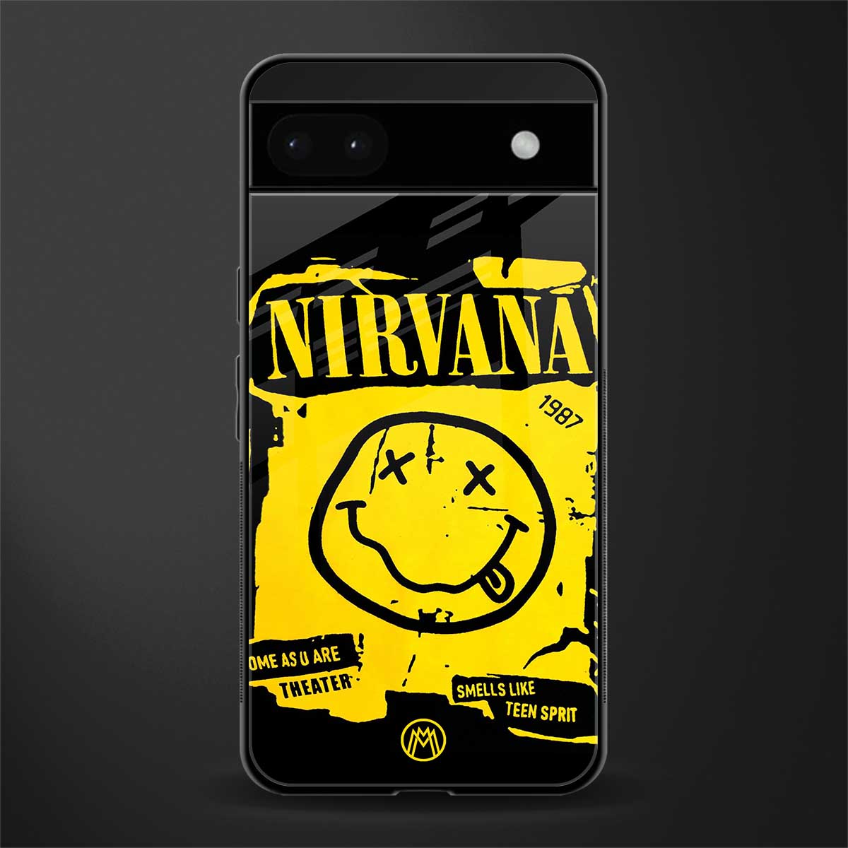 nirvana yellow back phone cover | glass case for google pixel 6a