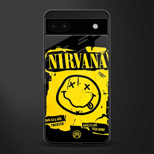 nirvana yellow back phone cover | glass case for google pixel 6a