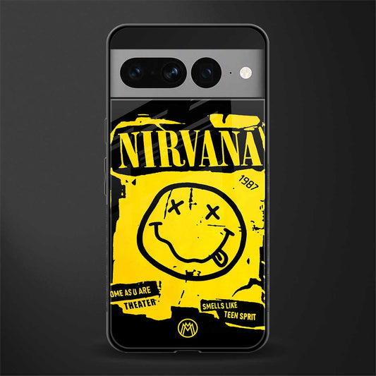 nirvana yellow back phone cover | glass case for google pixel 7 pro