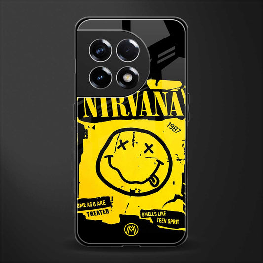 nirvana yellow back phone cover | glass case for oneplus 11r