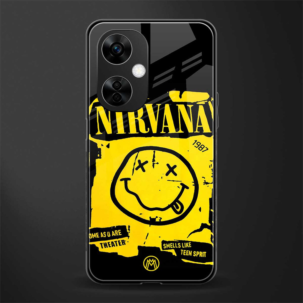 nirvana yellow back phone cover | glass case for oneplus nord ce 3 lite