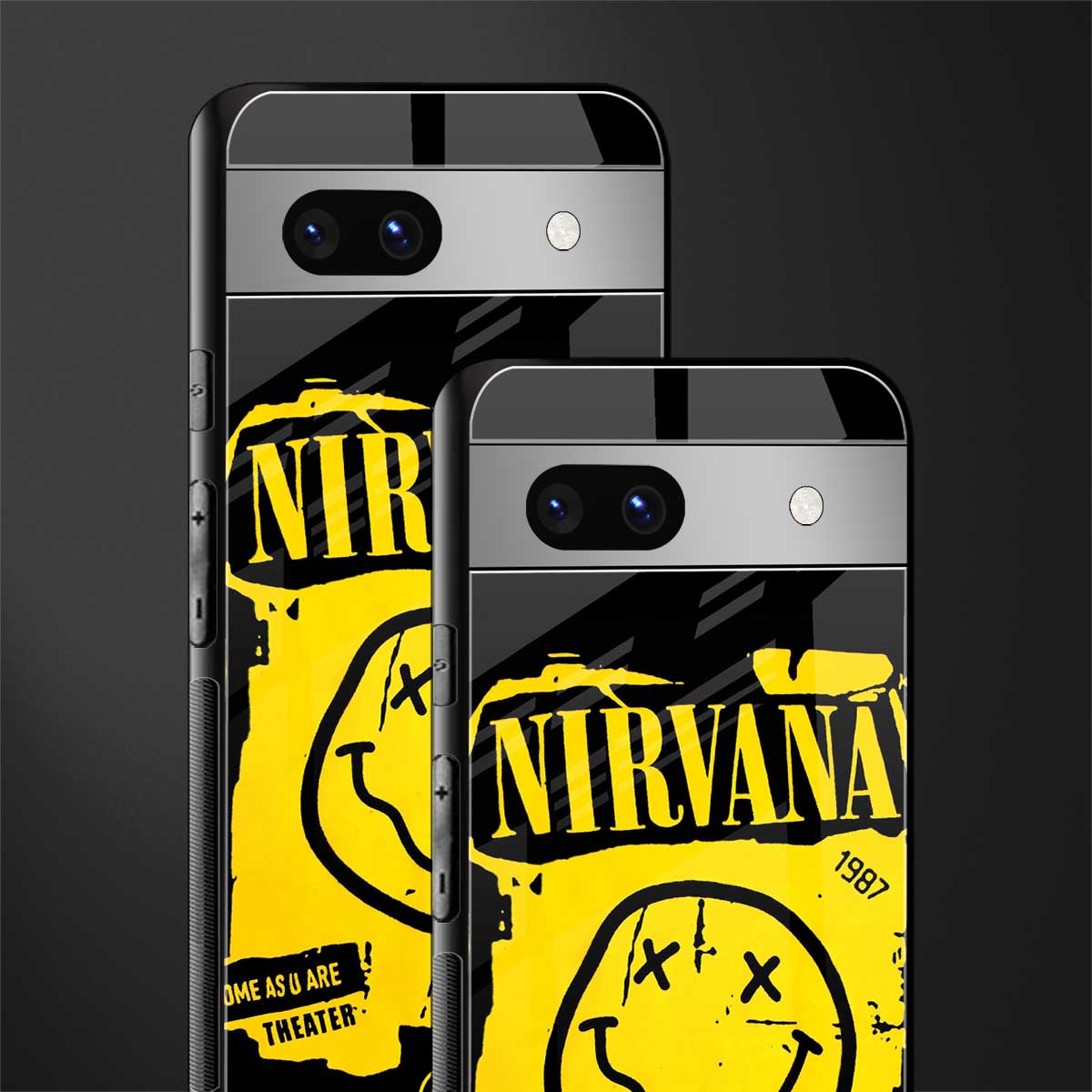 nirvana yellow back phone cover | glass case for Google Pixel 7A