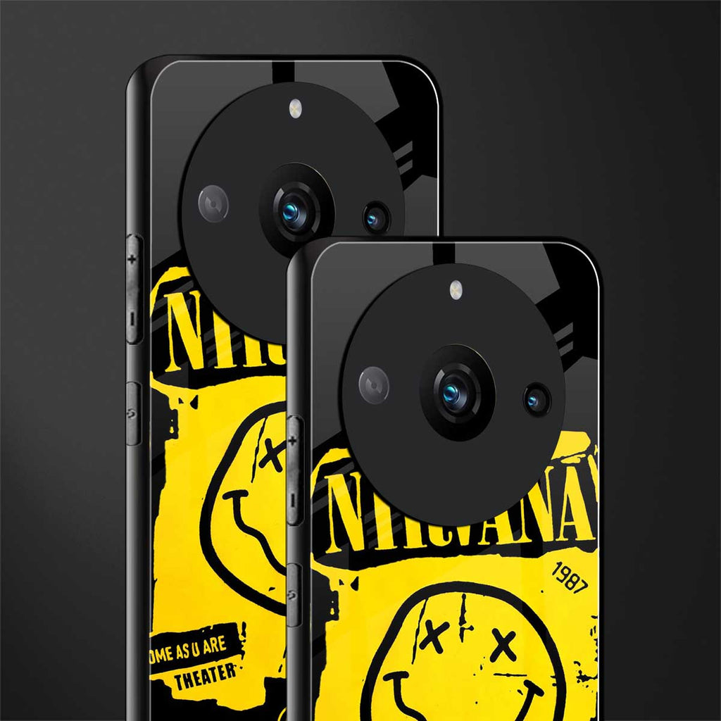 nirvana yellow back phone cover | glass case for realme 11 pro 5g