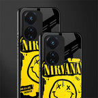 nirvana yellow back phone cover | glass case for vivo t1 44w 4g