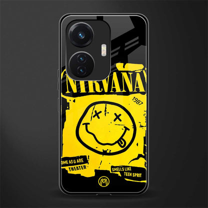 nirvana yellow back phone cover | glass case for vivo t1 44w 4g