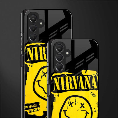 nirvana yellow back phone cover | glass case for samsun galaxy a24 4g