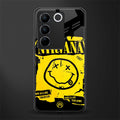 nirvana yellow back phone cover | glass case for vivo v27 pro 5g