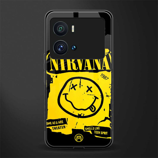 nirvana yellow back phone cover | glass case for iQOO 9 Pro