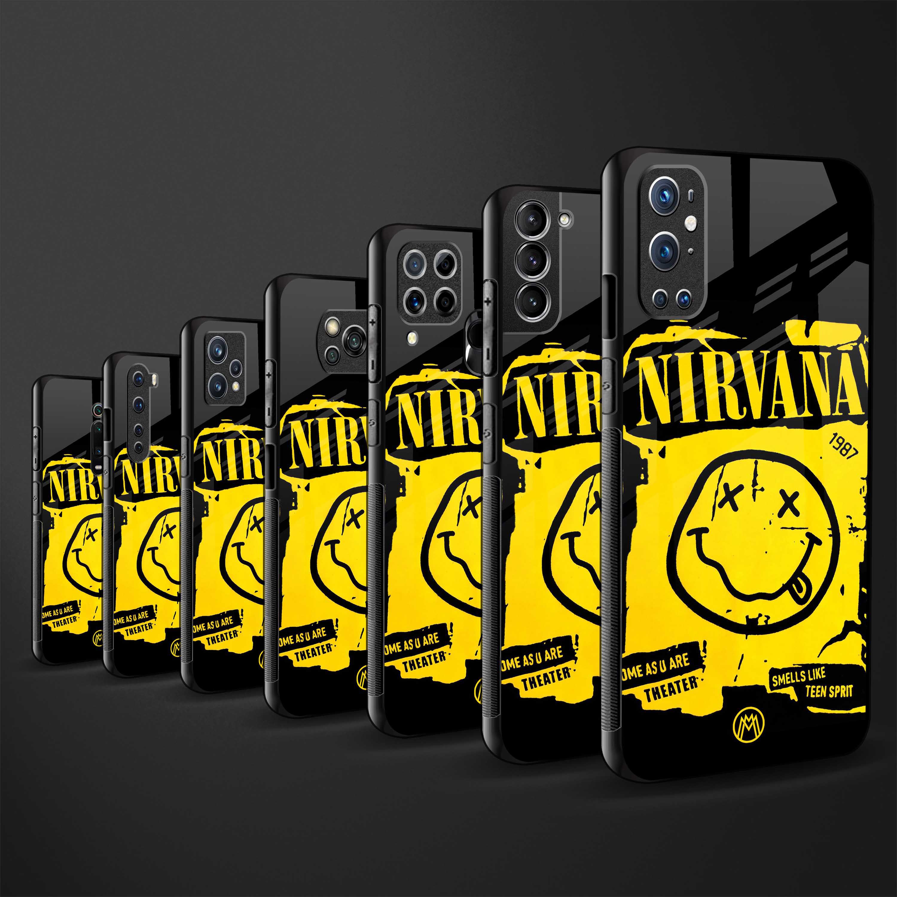 nirvana yellow back phone cover | glass case for redmi note 11 pro plus 4g/5g