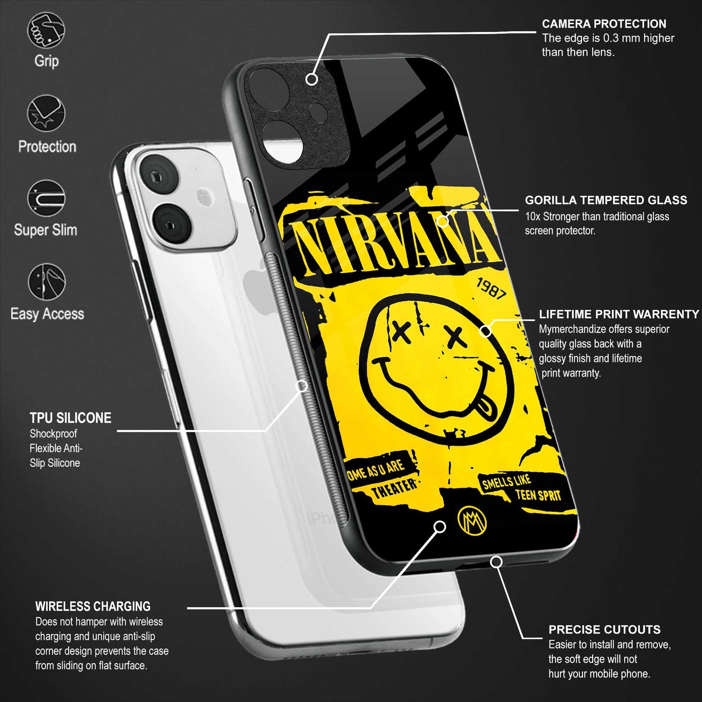nirvana yellow glass case for redmi 6 pro image-4