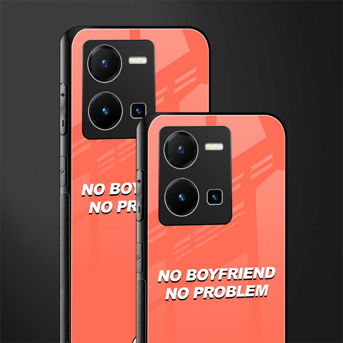 no boyfriend no problem back phone cover | glass case for vivo y35 4g