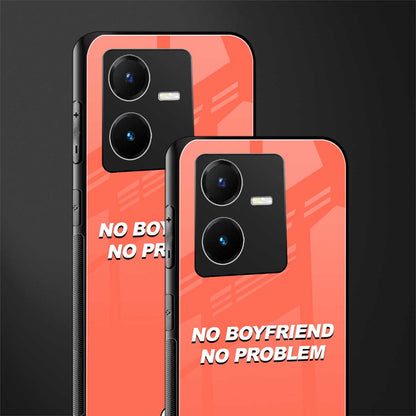 no boyfriend no problem back phone cover | glass case for vivo y22