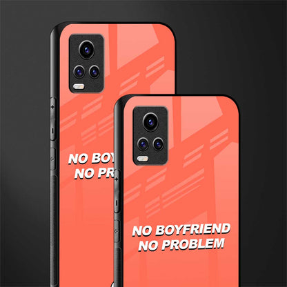 no boyfriend no problem back phone cover | glass case for vivo v21e 4g