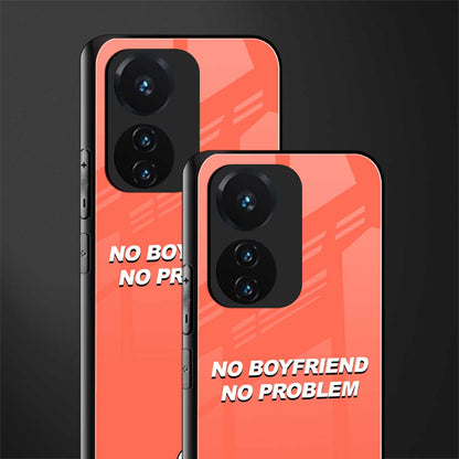 no boyfriend no problem back phone cover | glass case for vivo t1 44w 4g