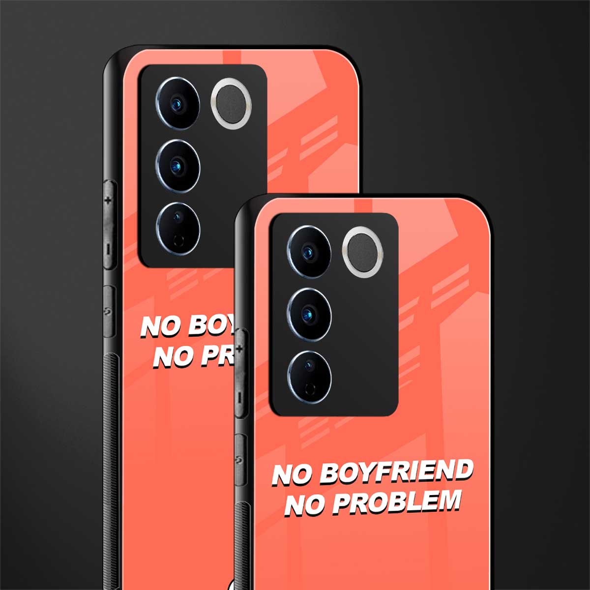 no boyfriend no problem back phone cover | glass case for vivo v27 pro 5g