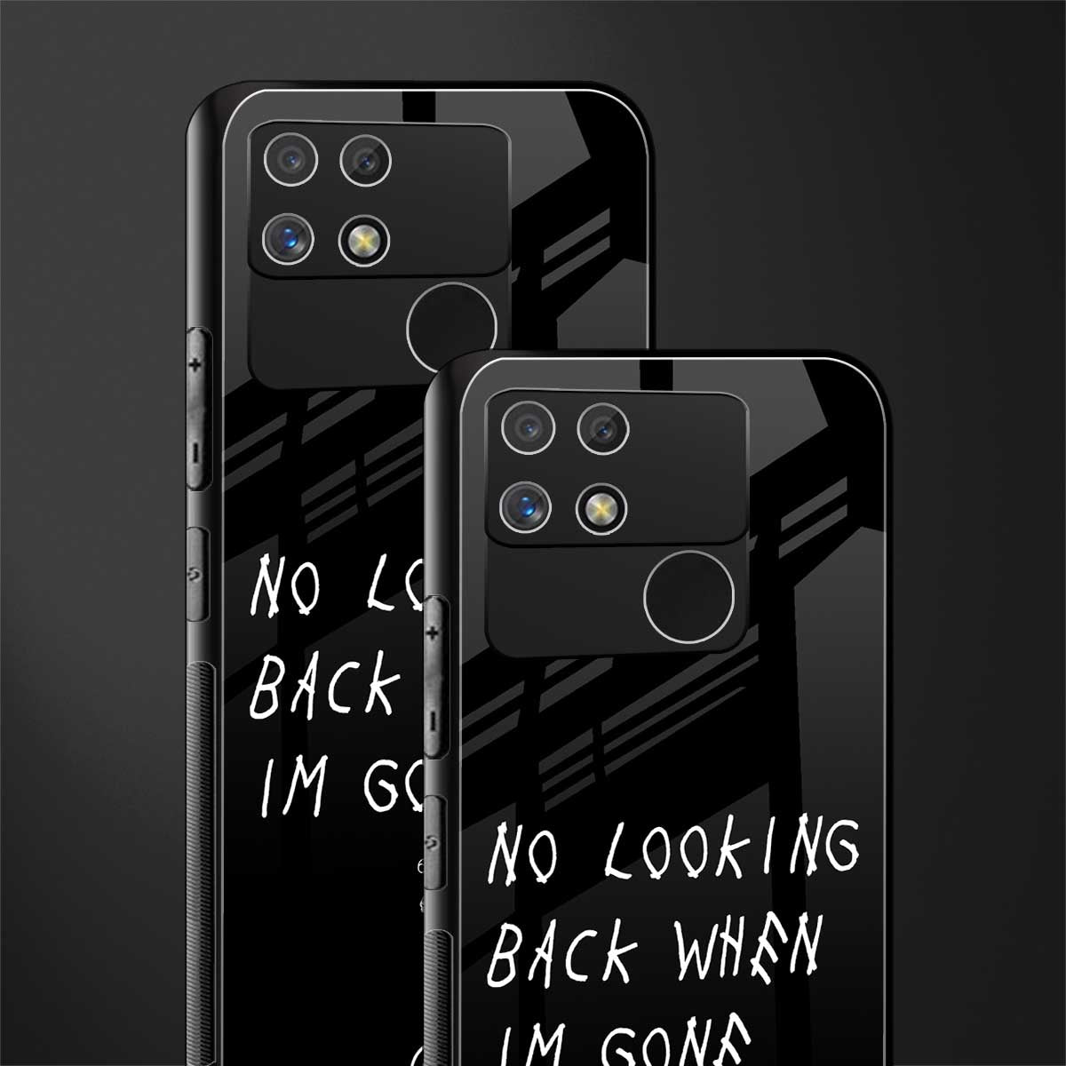 no looking back back phone cover | glass case for realme narzo 50a