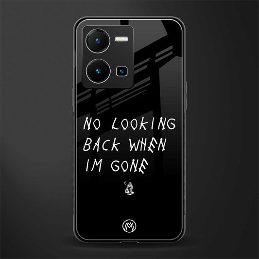 no looking back back phone cover | glass case for vivo y35 4g
