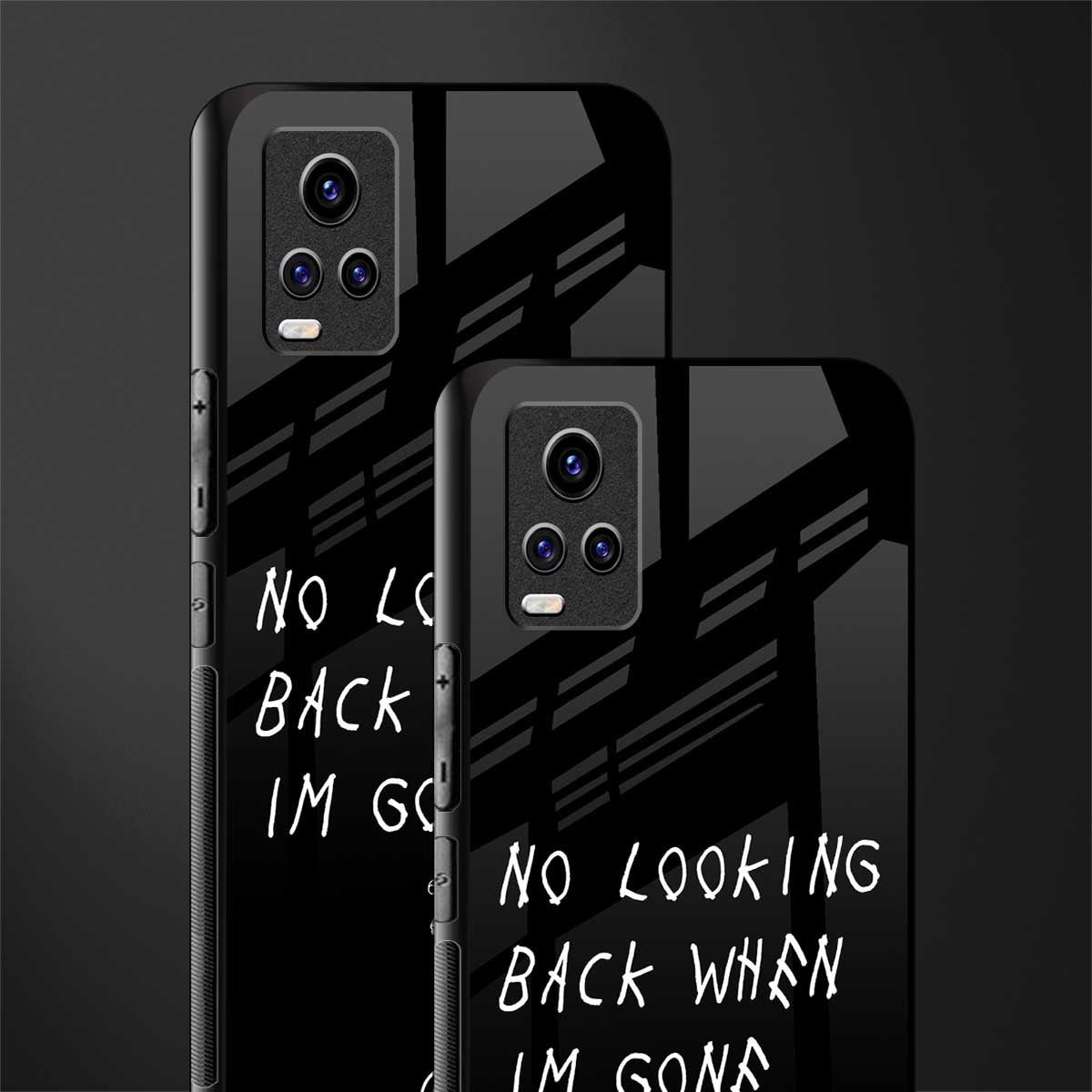no looking back back phone cover | glass case for vivo v21e 4g