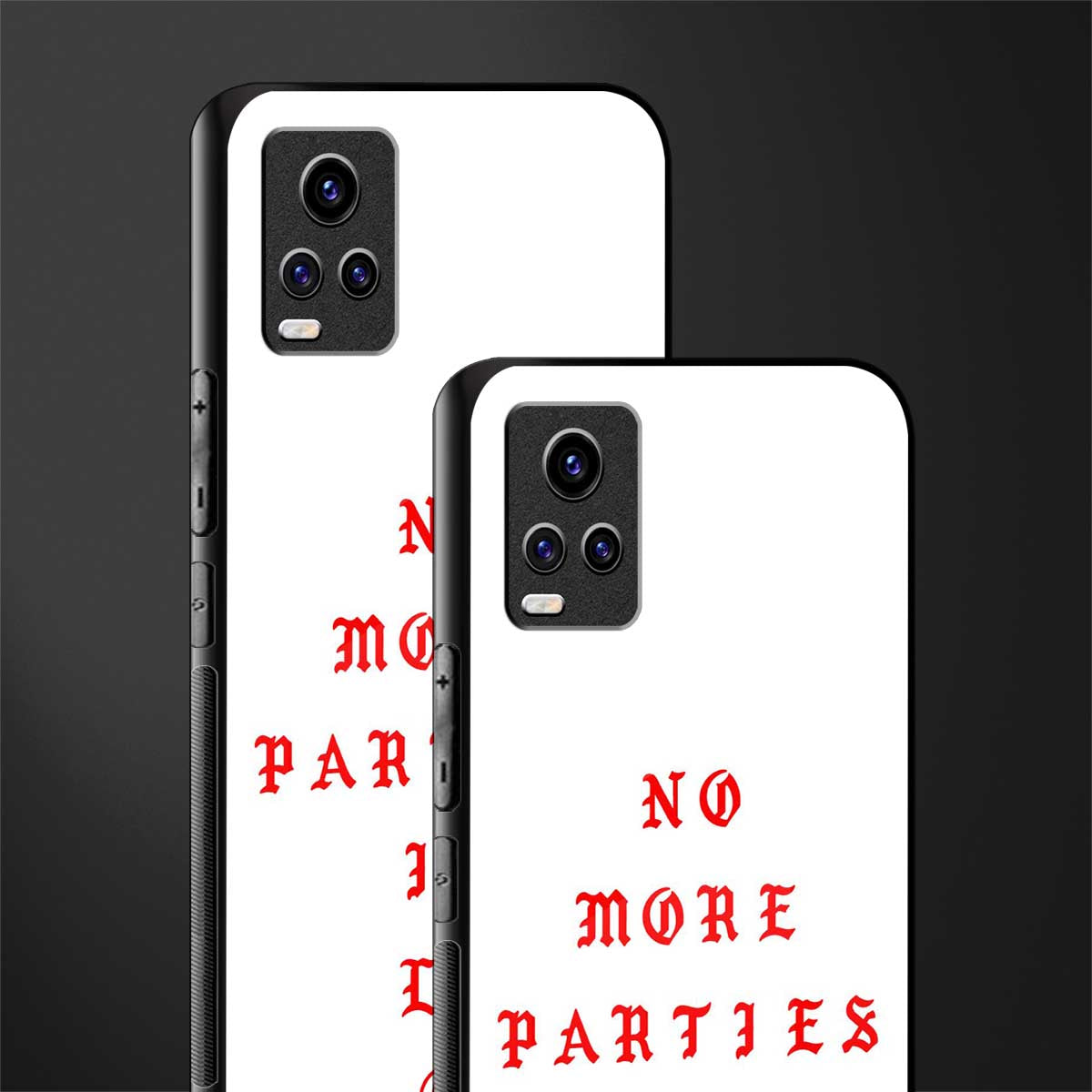 no more parties in la back phone cover | glass case for vivo v21e 4g