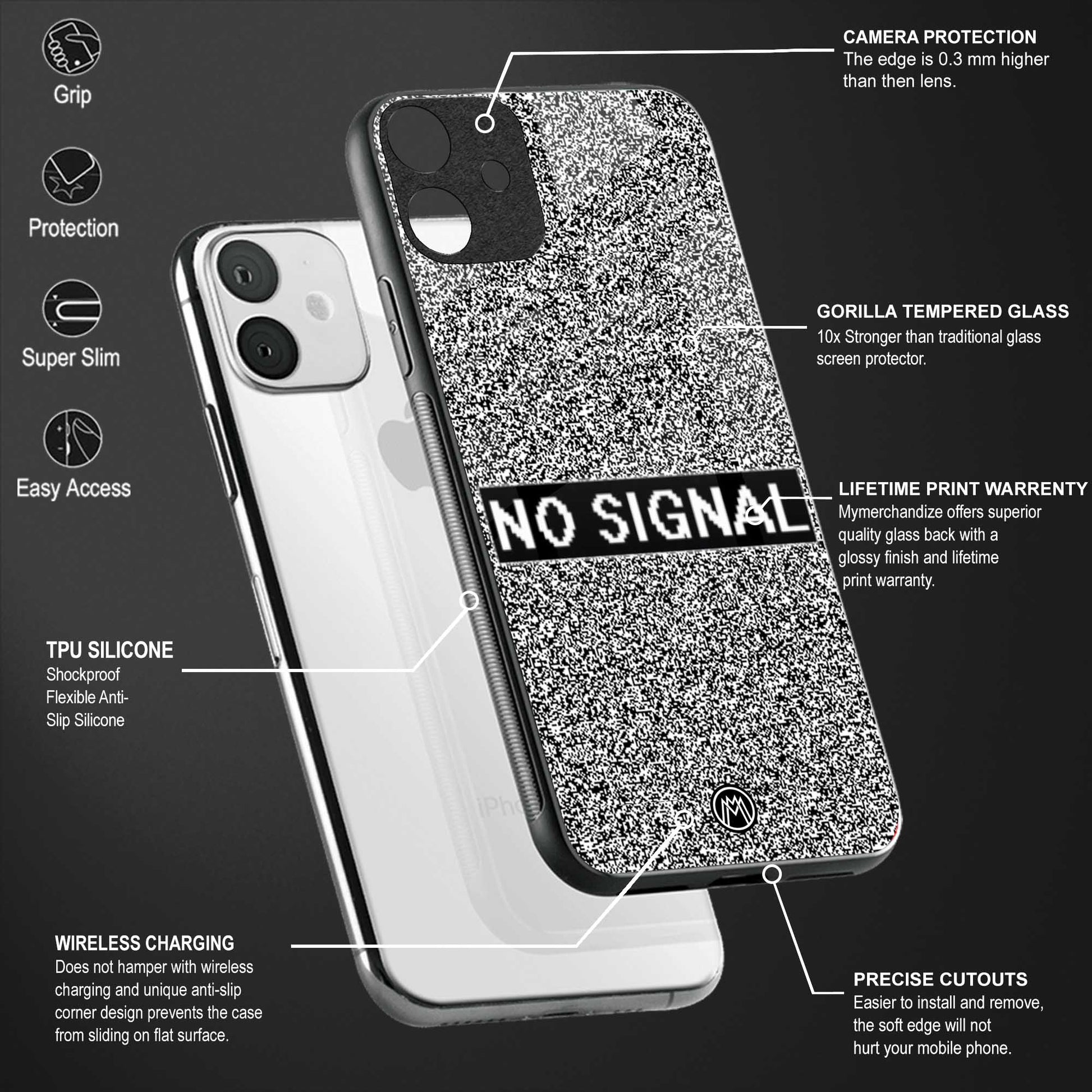 no signal back phone cover | glass case for vivo t1 44w 4g