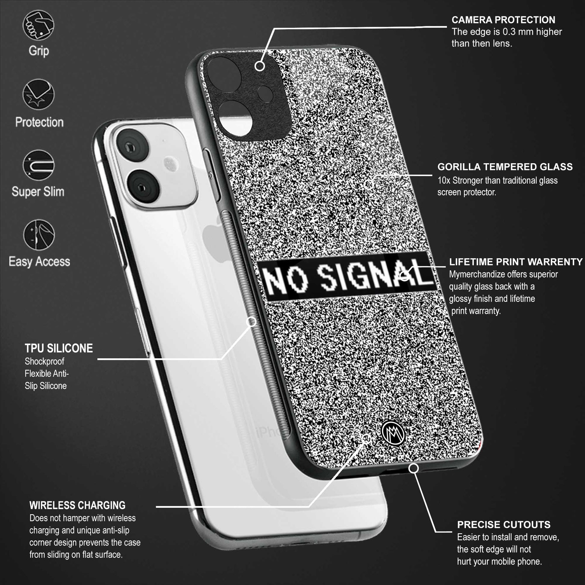 no signal back phone cover | glass case for vivo y73