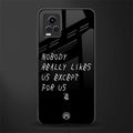 nobody likes us back phone cover | glass case for vivo y73