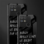 nobody likes us back phone cover | glass case for realme narzo 50a