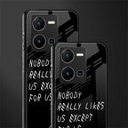 nobody likes us back phone cover | glass case for vivo y35 4g