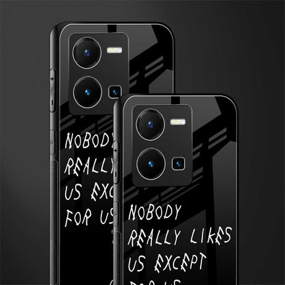 nobody likes us back phone cover | glass case for vivo y35 4g