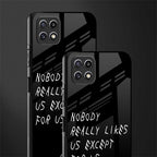 nobody likes us back phone cover | glass case for samsung galaxy f42