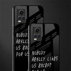 nobody likes us back phone cover | glass case for vivo v21e 4g
