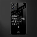 nobody likes us back phone cover | glass case for vivo y72
