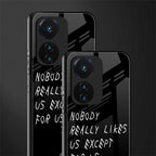 nobody likes us back phone cover | glass case for vivo t1 44w 4g