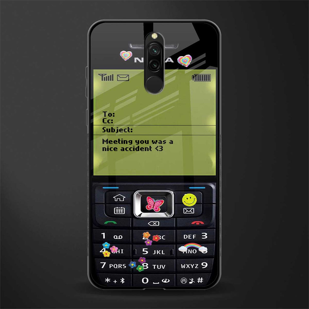nokia vintage glass case for redmi 8 image