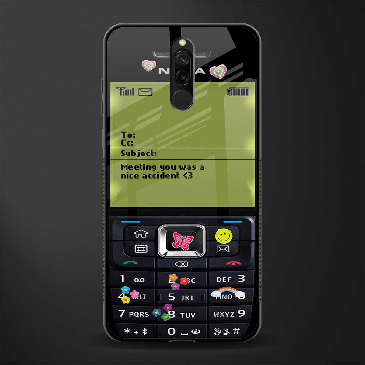 nokia vintage glass case for redmi 8 image