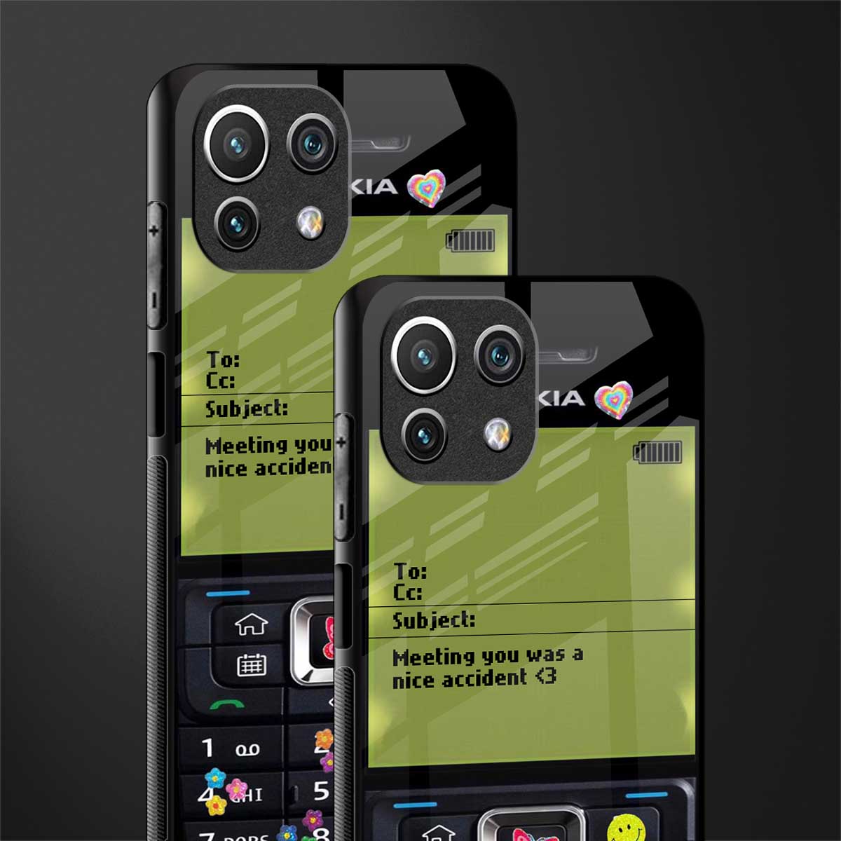 nokia vintage glass case for mi 11 lite image-2