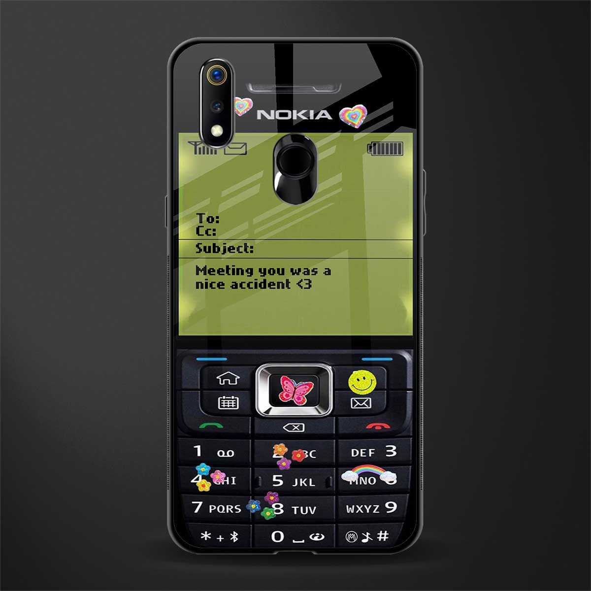 nokia vintage glass case for realme 3 pro image