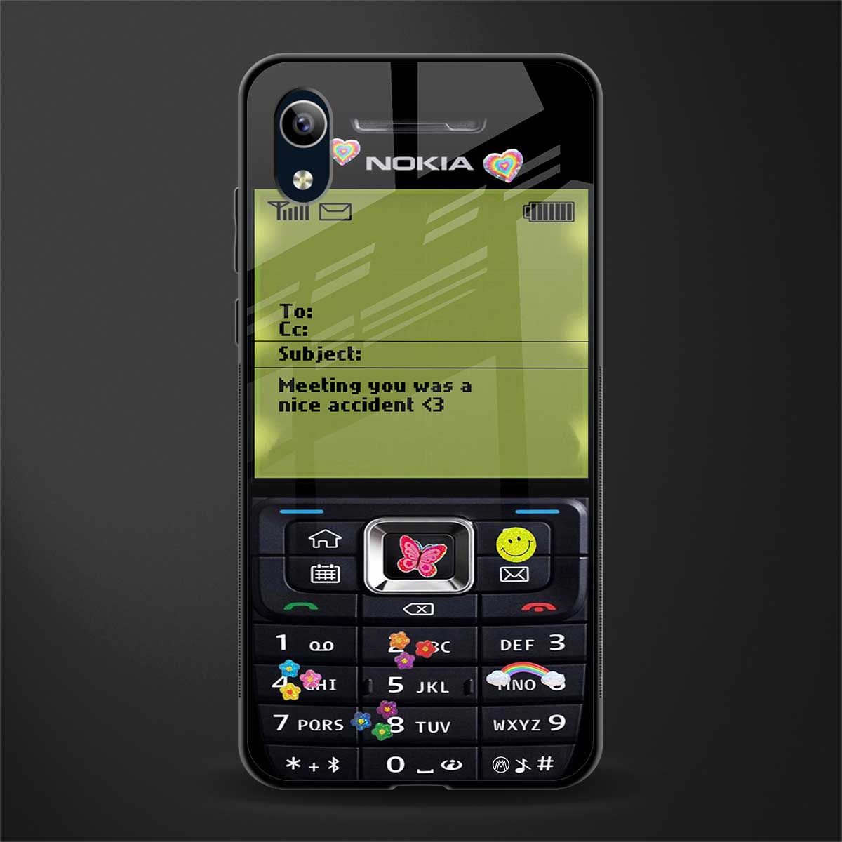 nokia vintage glass case for vivo y1s without fingerprint image