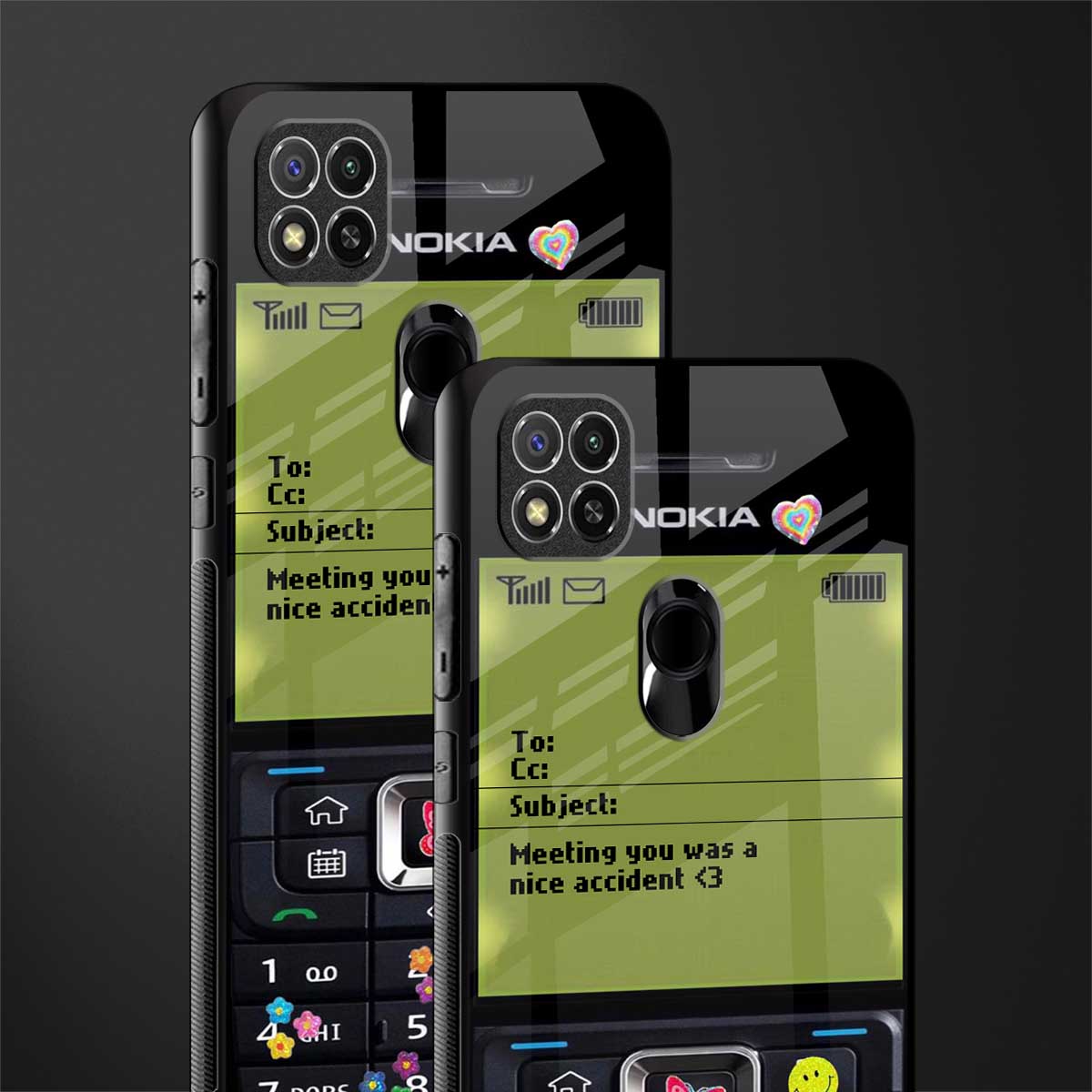 nokia vintage glass case for redmi 9c image-2